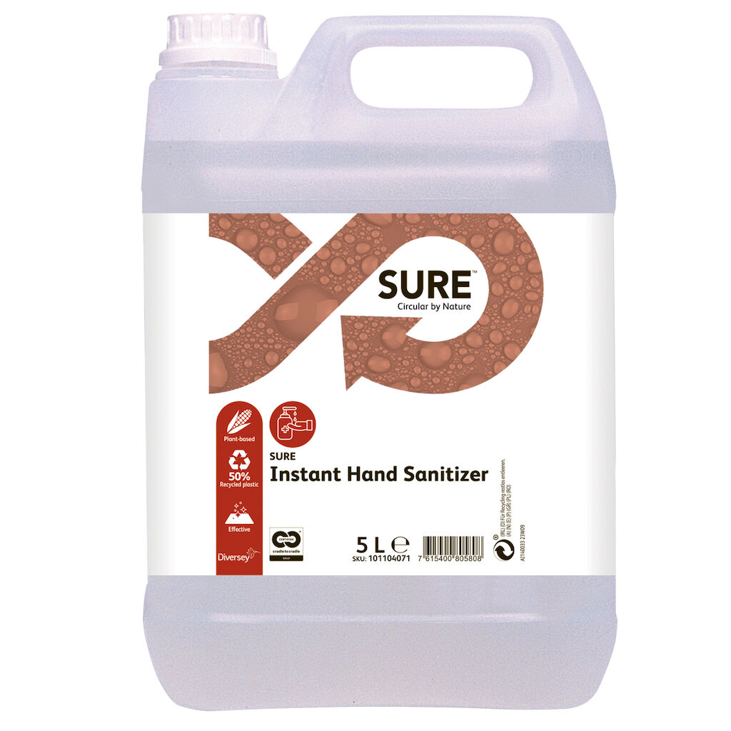 SURE Instant Hand Sanitizer 2x5L - Händedesinfektion ohne Alkohol, ausgezeichnete Wirksamkeit und Hautverträglichkeit